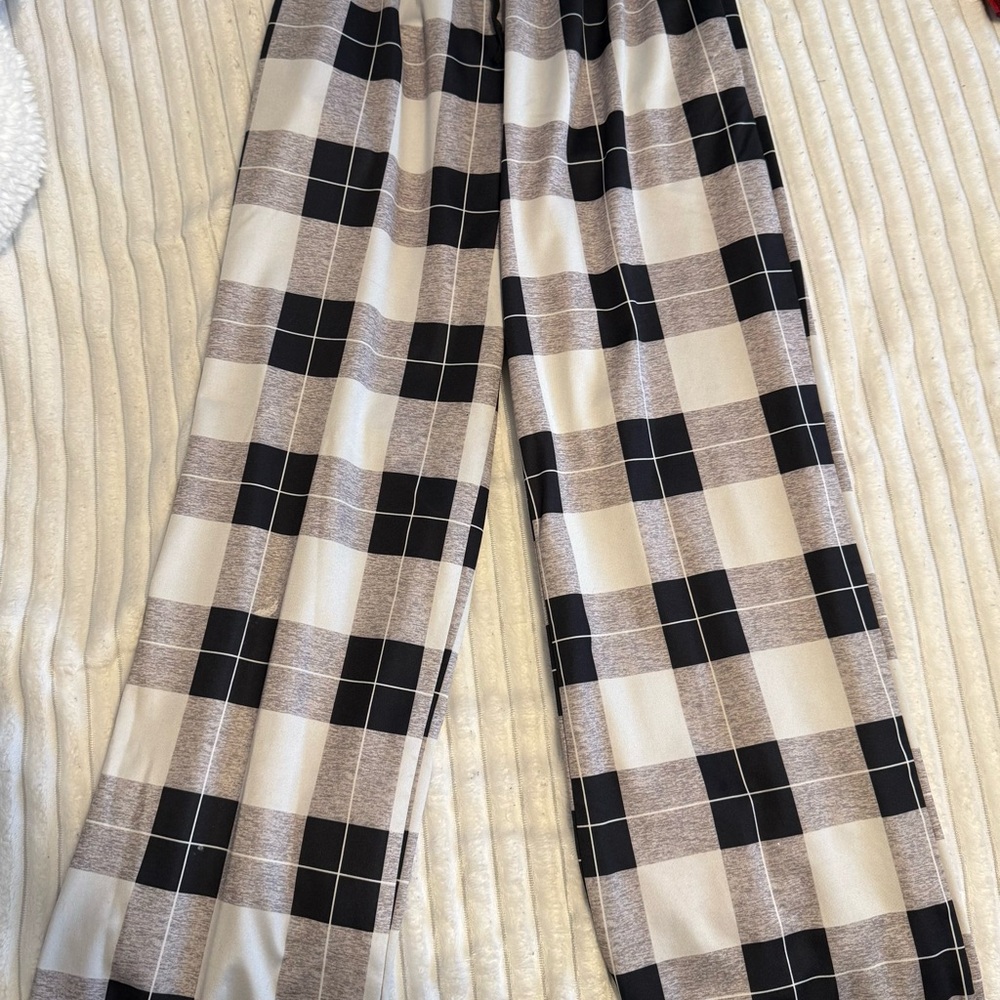 Plaid Wide-Leg Pants